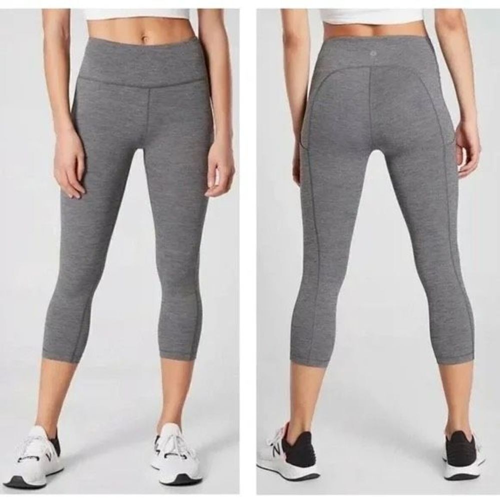 Athleta‎ Ultimate Stash Pocket Capri Leggings SuperSonic Gray Heather SP